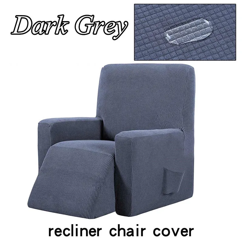 Dark Grey Откидной диван стрейч чехол все включено кресло протектор Мебель протектор Водонепроницаемый одно сиденье чехлы - Цвет: Dark Grey