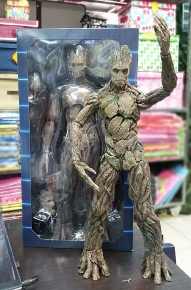 Tamanho grande Guardians Of The Galaxy Arvore Homem Мстители фигурка 40 см Groot BJD Modelo Colecao Presente com caixa de - Цвет: Inclu box
