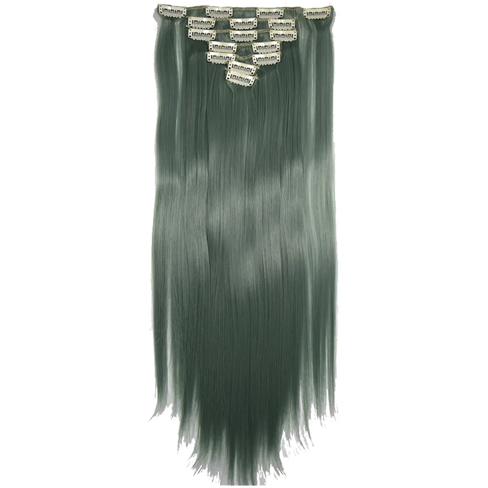 Cosplay Full Head Women Clip Synthetic High Temperature Wire Straight Hair Piece Makeup#1101 wholesale