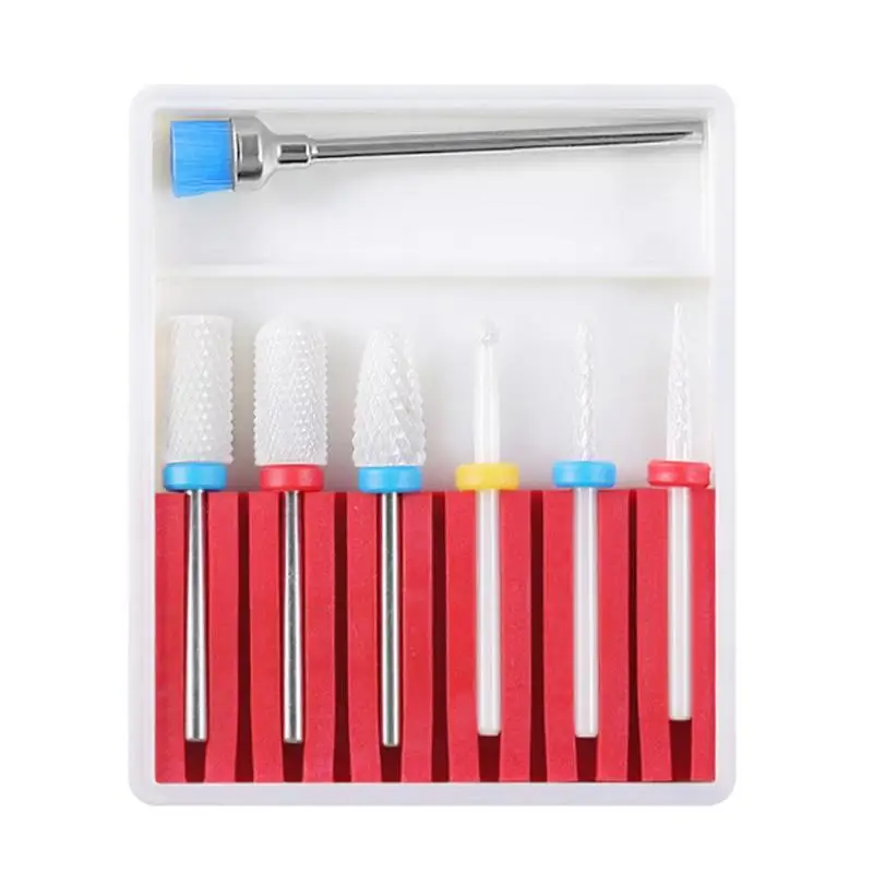GH-01 7pcs Nail Drill Bits Hot Selling Fine Polishing Multi-function Replace Head Polishing Grinding Mill Cutter Manicure Tool - Цвет: GH-01