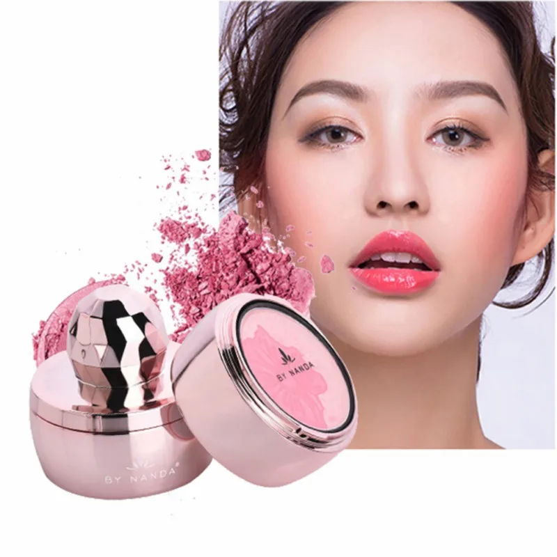 4 Colors Pure Mineral Blush Face Check Blusher Powder with Mushroom Sponge Cosmetic Convenient Makeup Natural Health Face MKXJ