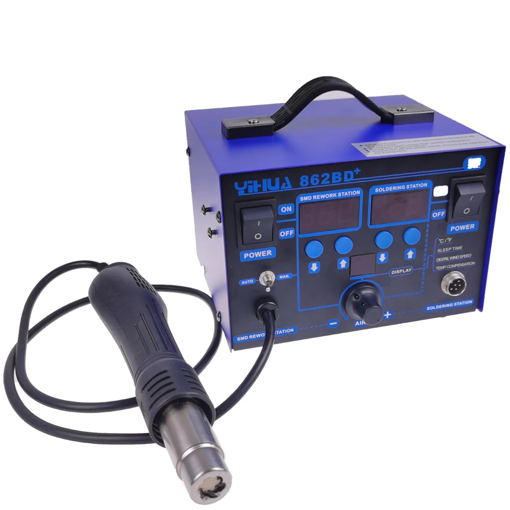 High Power YIHUA 862BD+ Hot Air Gun Soldering Station With Imported Heater Used For Phone Repair And Solder