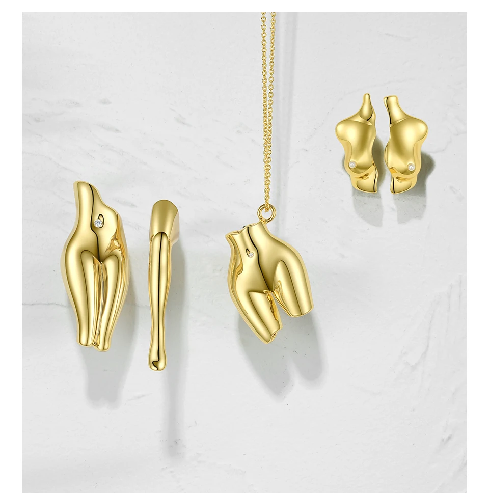 ENFASHION Body Part Thigh 3D Drop Earrings For Women Gold Color Leg Special Long Dangle Earings Fashion Jewelry Kolczyki E191108