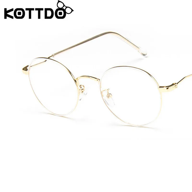 KOTTDO, металлическая круглая оправа для очков, женские компьютерные очки по рецепту, оправа для глаз, мужские прозрачные очки с алюминиевой оправой