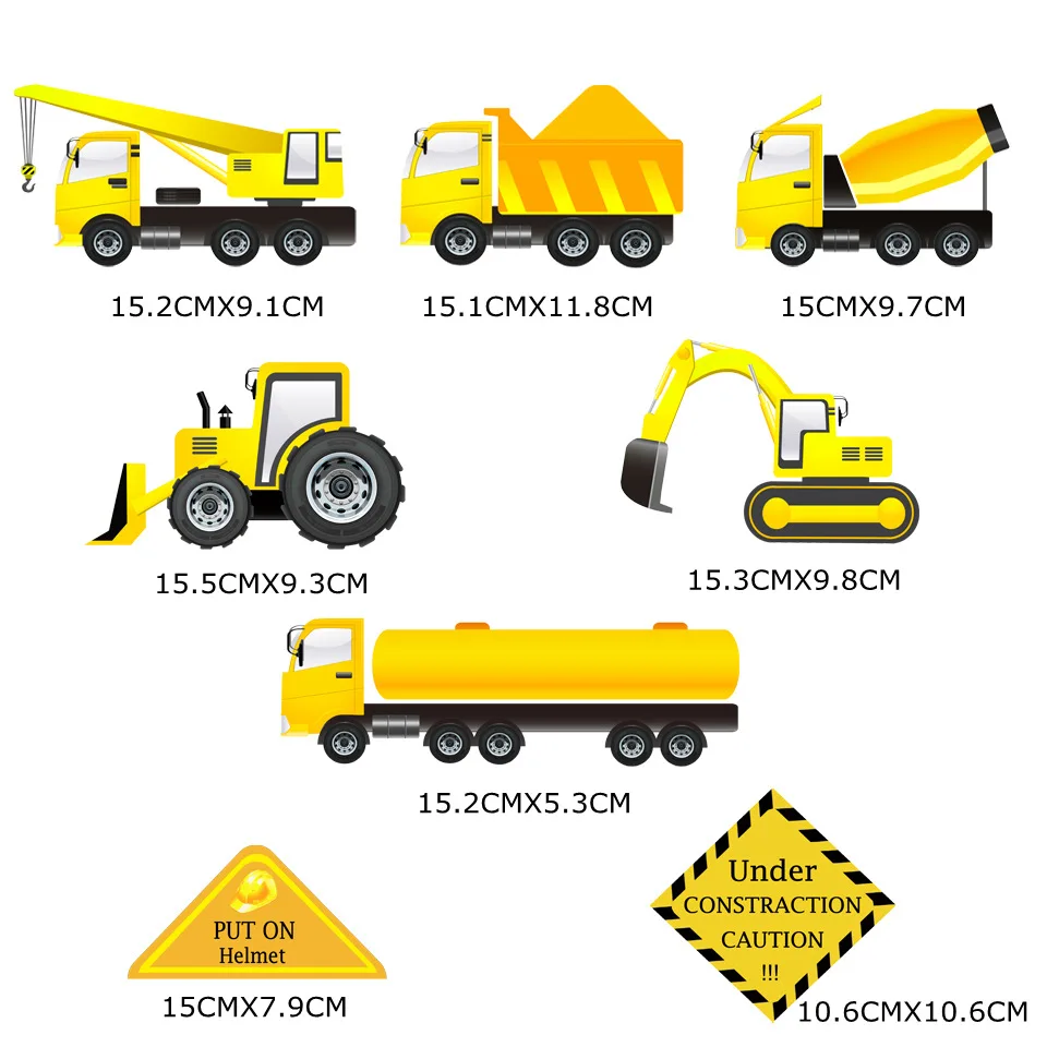 Construction Vehicle Party Decorations Excavator Bulldozer Truck Spiral Ornaments Hanging Whirls Swirl for Kids Party Supplies