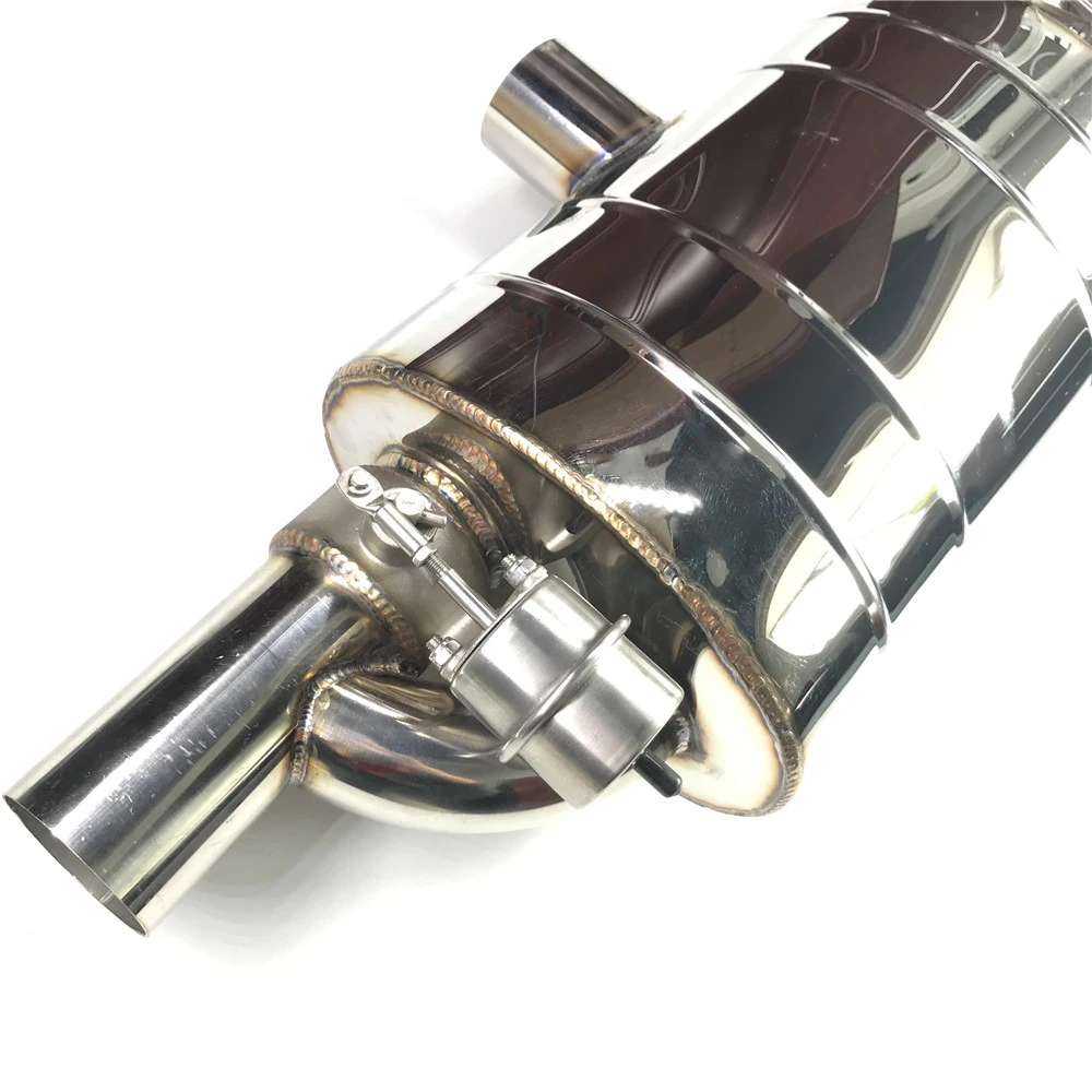 Выпускной пульт дистанционного управления T стиль клапан маффлер 1 вход на 2 выхода 2 клапана из нержавеющей стали Универсальный 51/63/76 мм вакуумный насос