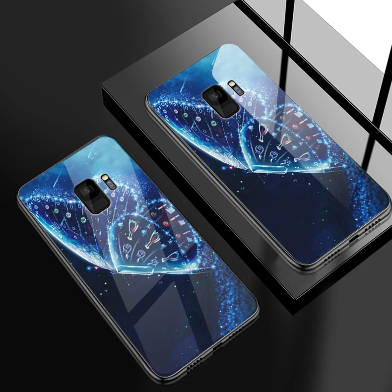 W323 Для OnePlus 3 3T 5 5T 6 6T 7 7 Pro Чехол из закаленного стекла для Samsung Galaxy S8 S9 S10 Plus изображения бабочки и цветка ТПУ оболочки - Цвет: W323