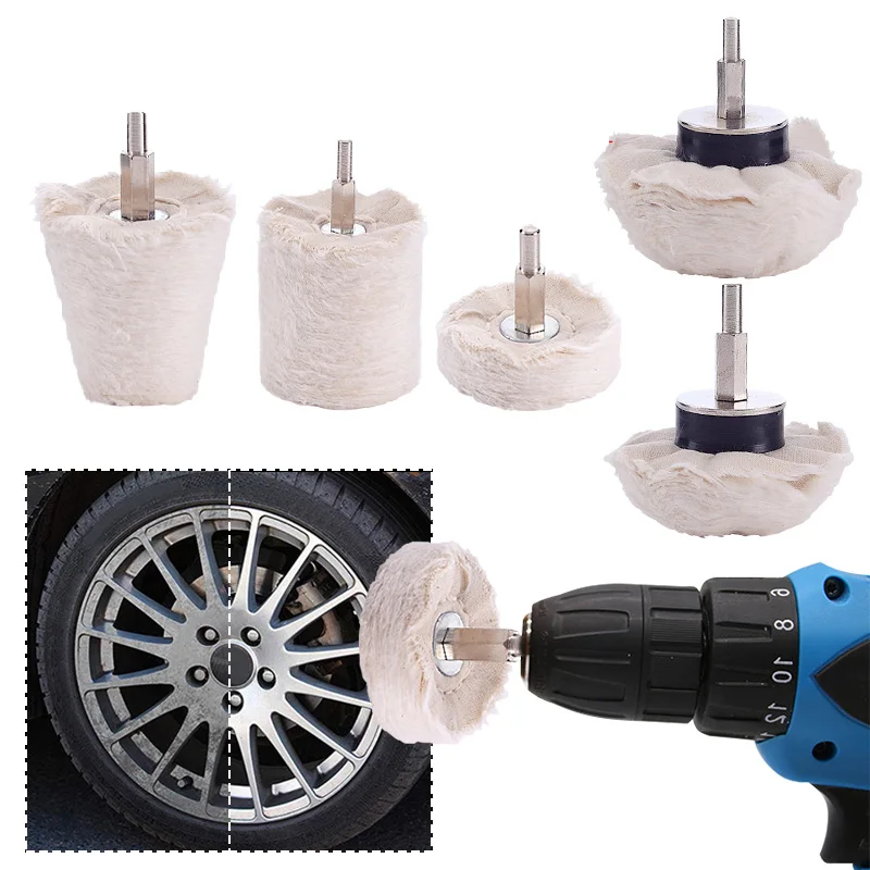 5PCS Car Rims Polishing Cloth Wheel Buffing Durable Cloth Polishing Wheel Car Detailing Waxing Cleaning Maintenance Tool car rims polishing cloth
