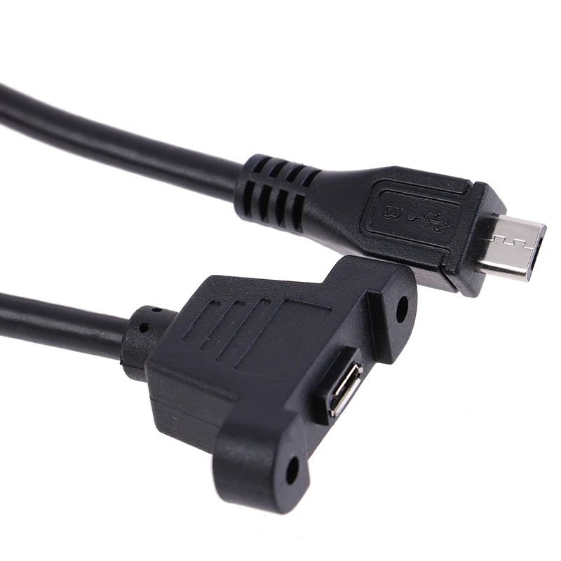 Micro USB 2 0 разъем для Женский Удлинительный кабель 30 см 50 с отверстием крепления на