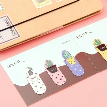 

3 Pcs Magnetic bookmark Cartoon cactus Book Mark message Cards bookmark for books/Share/book markers/tab for books/stationery