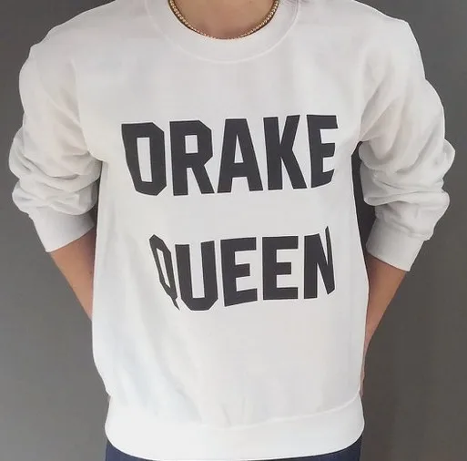 Drake queen письмо Женская толстовка с принтом модные пуловеры tumblr эстетическое Harajuku Уличная толстовки женские повседневные топы