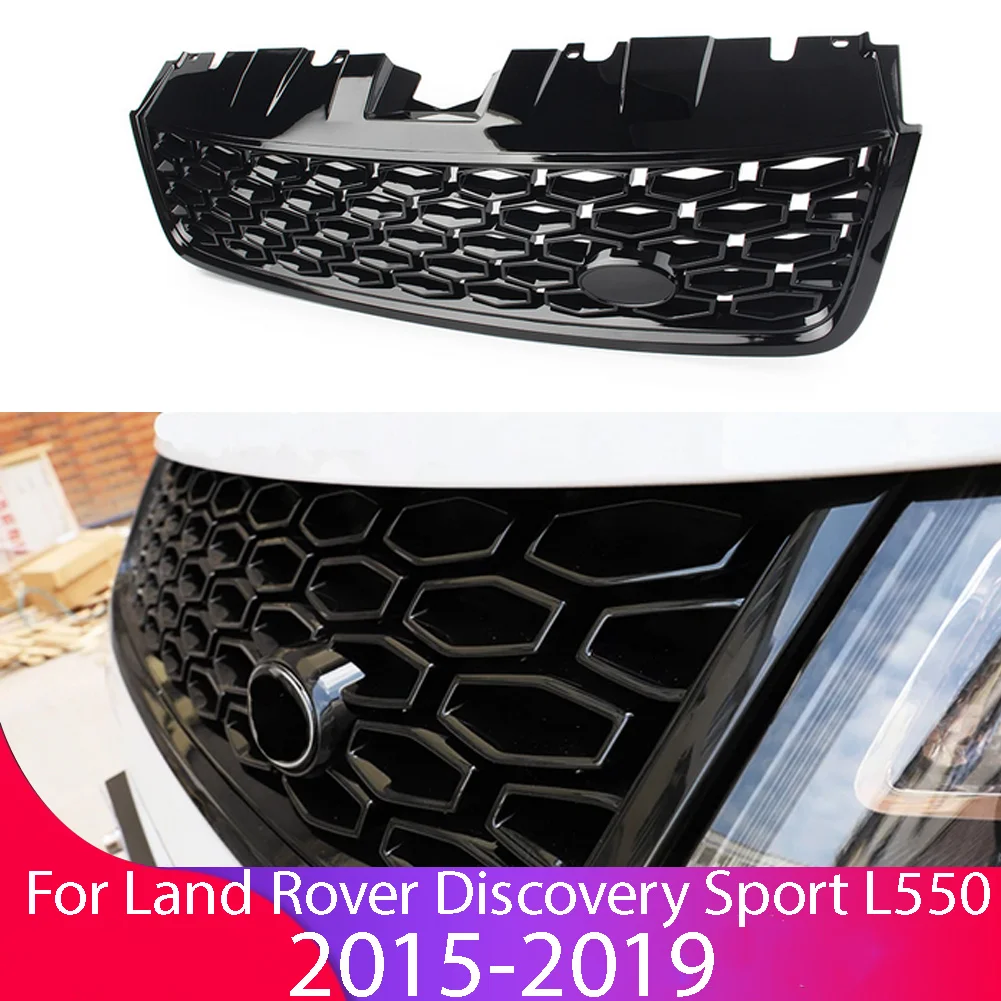 For Land Rover Discovery Sport L550 2015 2016 2017 2018 DSB w/ Emblem Car  Front Bumper Grille Centre Panel Styling Upper Grill