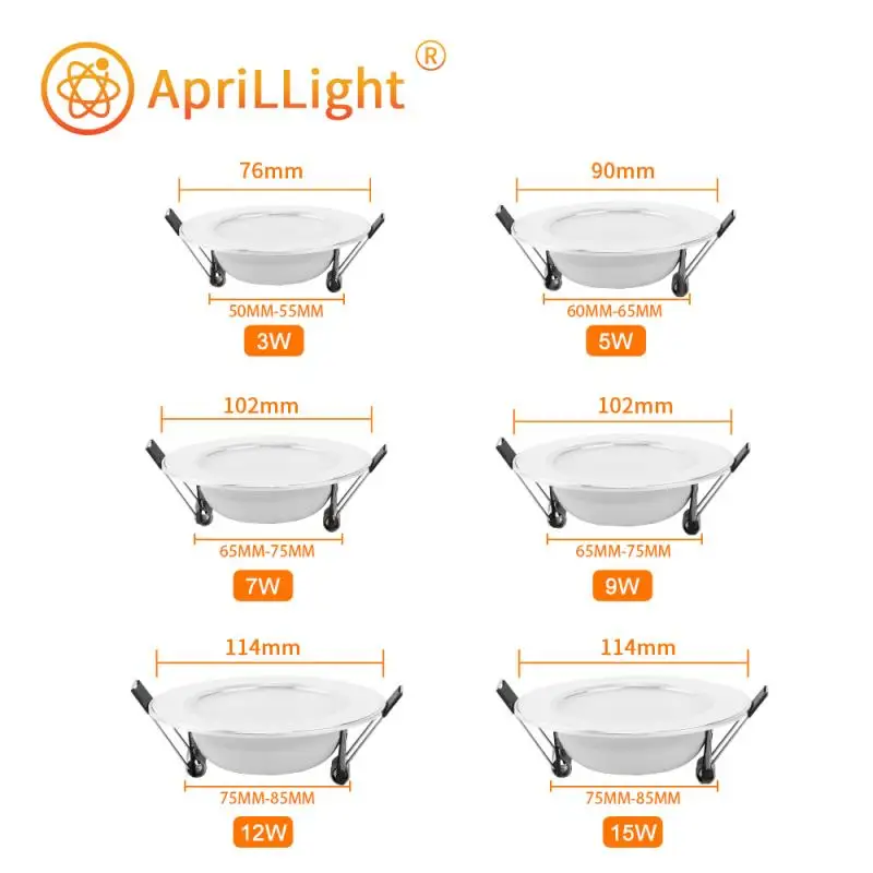 LED down light 3W 5W 7W 9W 12W 15W embedded ceiling light AC 220V ceiling bedroom corridor living room lighting spot led ceiling light led downlight led spotlight