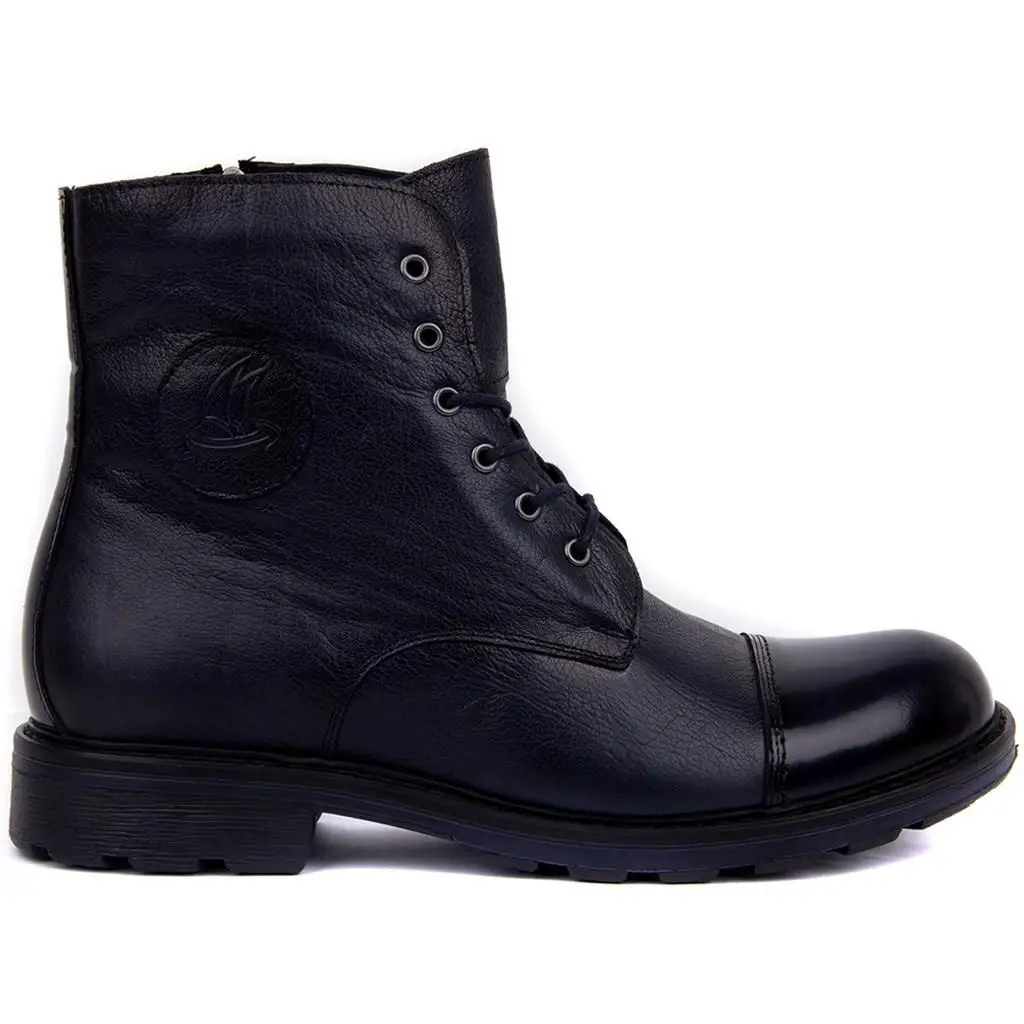 

Sail Lakers-Navy Blue Men 'S Leather Inside Furry Boots