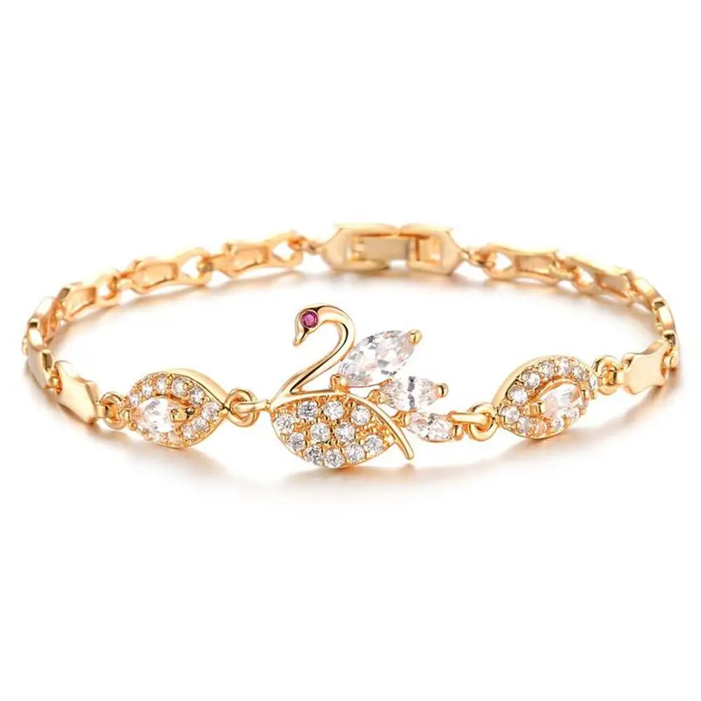 

Beautiful Rhinestone Zircon Bracelet Plated with 18 K Golden Women's Bracelet Girlfriends Gift Micro-inlay jewelry Accessory