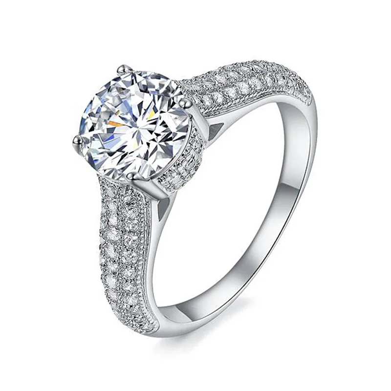 New Trendy Crystal Engagement Cubic Zirconia Wedding Band Ring for Women Ladies Finger Rings Best Gift