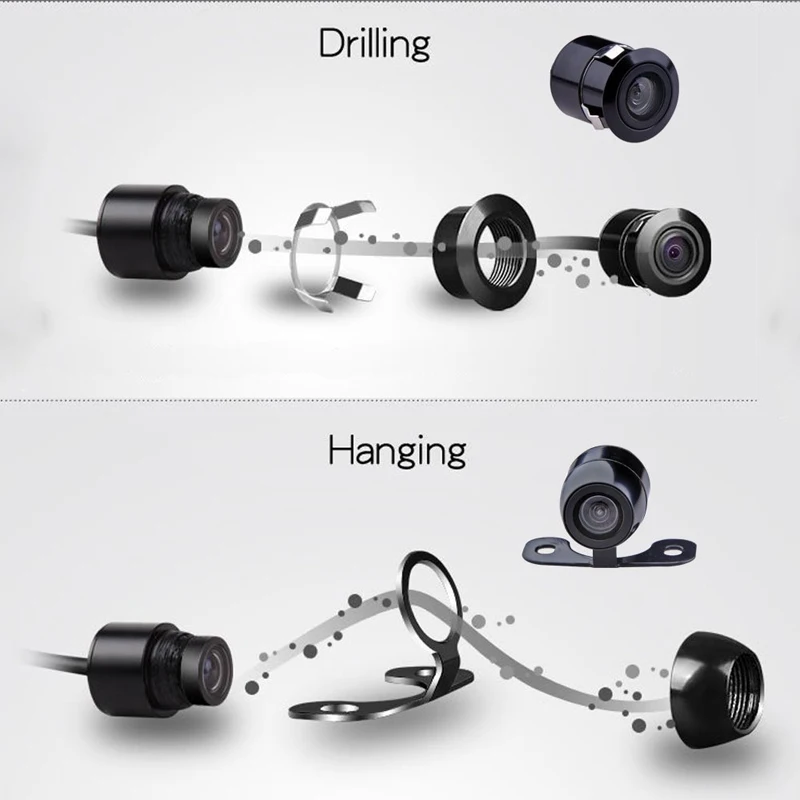 Universal Vehicle Camera Car Front and Rear View Camera 120 Wide Angle Auto CCD HD Backup Reverse Parking Camera Waterproof