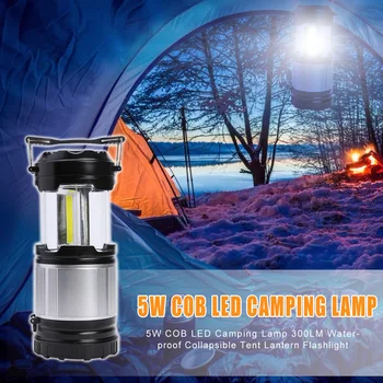 

5W COB LED Light Multi-function Long Shots Lamp Hunting Waterproof Collapsible Tent Lantern Lamp for Outdoor Camping