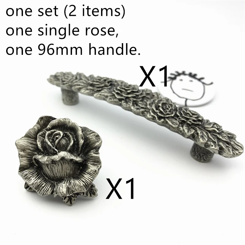 one set (2 items) LCH в скандинавском стиле розовое Узловое соединение лошадь креативная матовая Серебряная ручка винтажный свинцовый шкаф из цинкового сплава ящик с ручками - Цвет: one set (2 items)