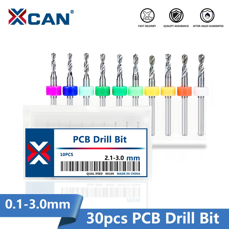 Set 30 Punte Da Trapano Micro Mini In Carburo, 0,1-3,0 Mm Per PCB E CNC, XCAN