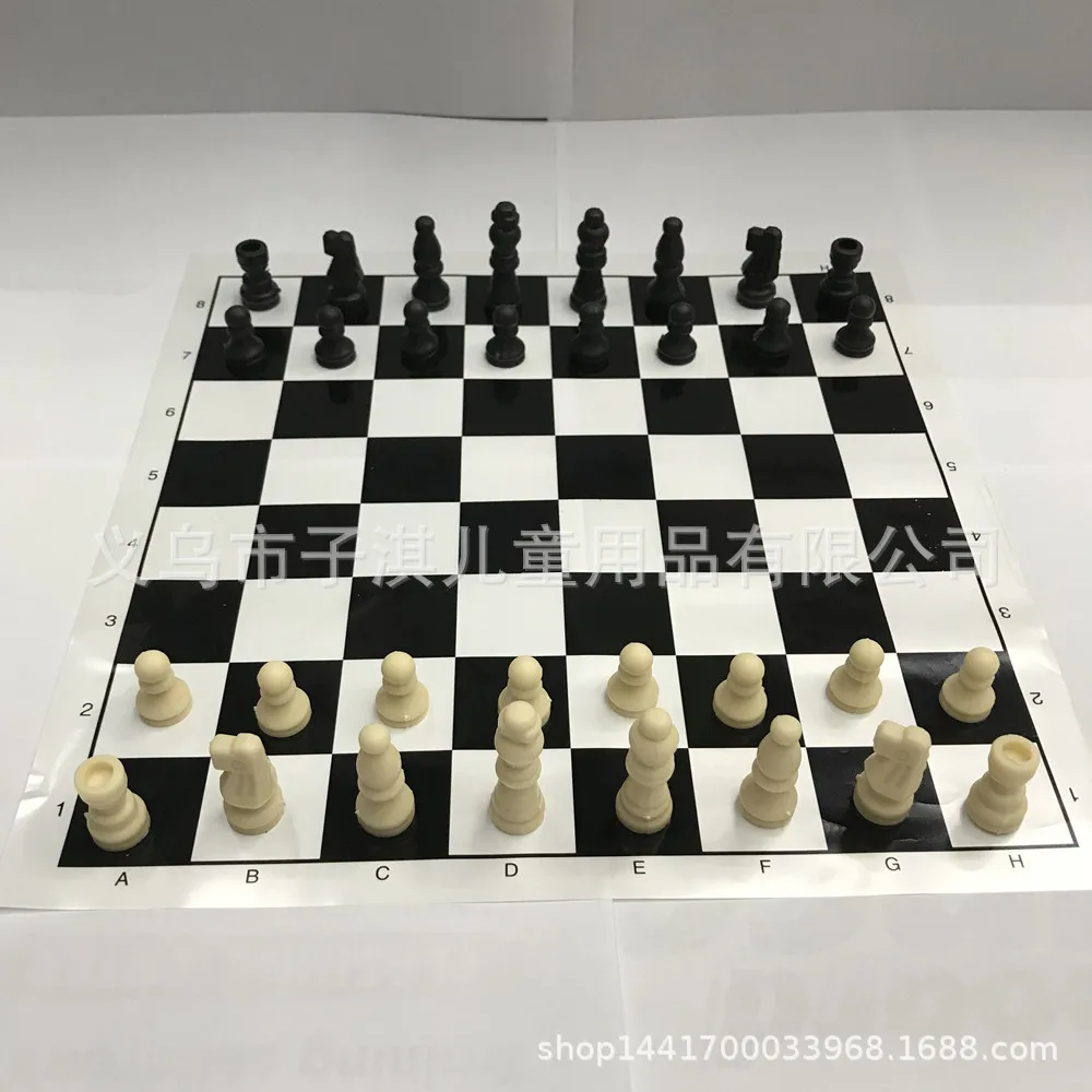 Plastic International Chess with Checkerboard Set Wang 38mm Film Checkerboard 25 X 25cm about 80 Grams