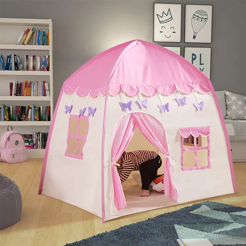 Kids Children Pop Up Tents Game Cubby Princess Castle Tent Playhouse Fairy Tale Inflatable Boys Girls Play Tent House Toy Gift