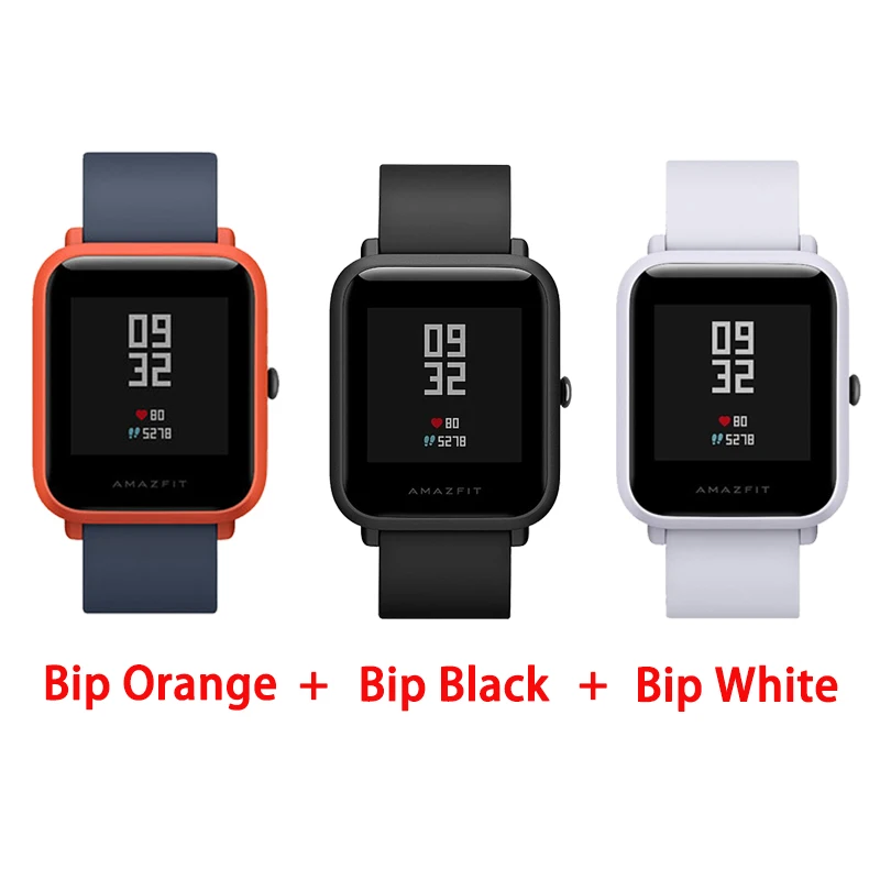 O add B add W Смарт-часы Amazfit bip с английским/испанским/русским мультиязычным спортом, глобальная версия фитнес-часов - Цвет: O add B add W