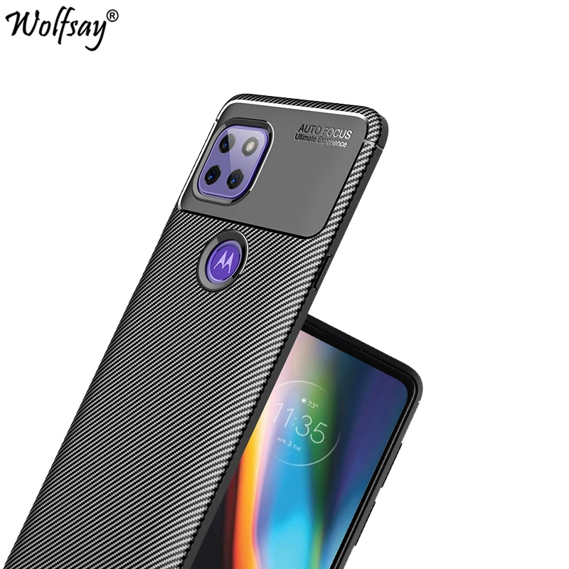 Чехол для Motorola One 5G Ace Силиконовый противоударный чехол из углеродного волокна Moto