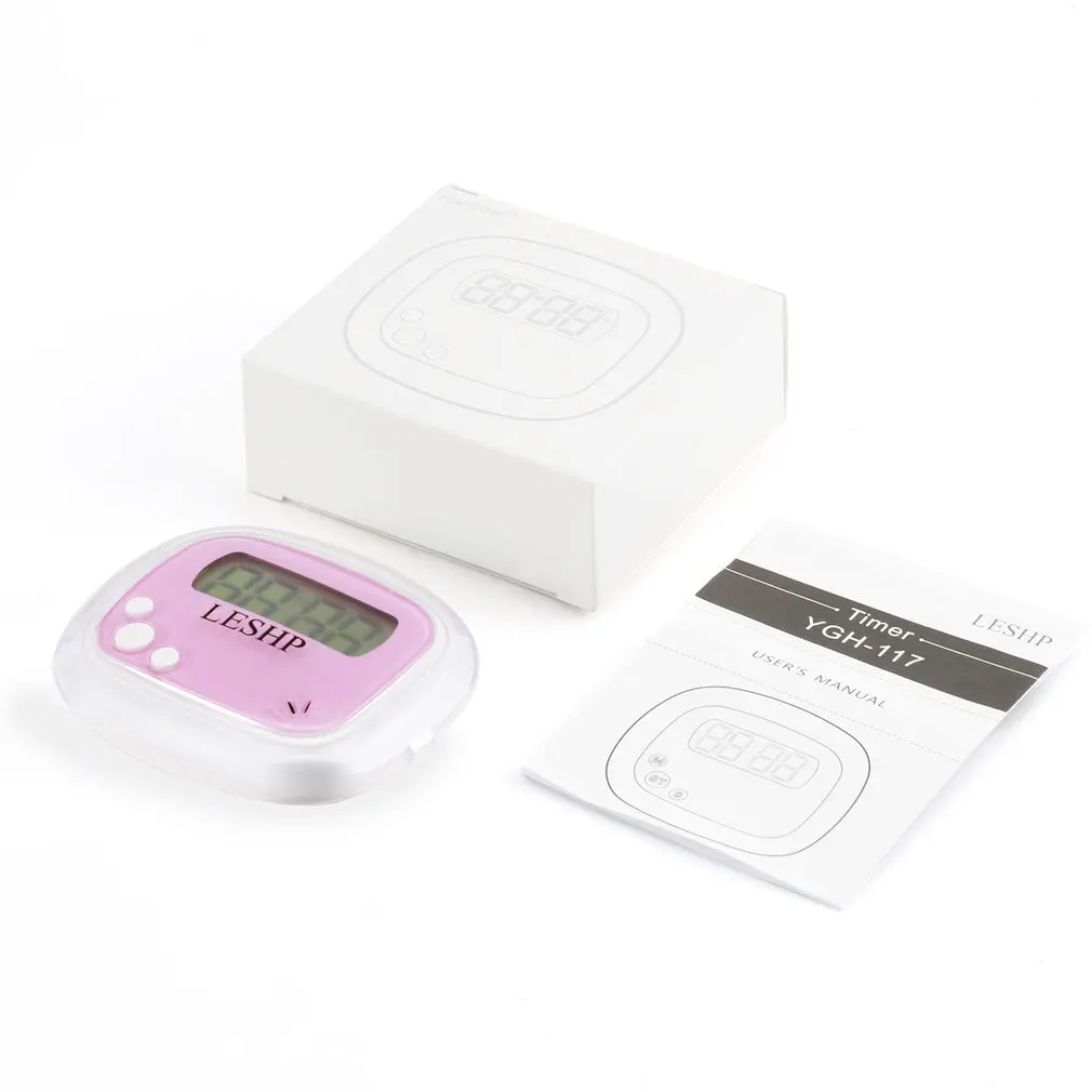 LESHP Portable Mini ABS LCD 4 Digits Display Digital Magnetic Back Kitchen Timer Countdown Timer With Timer Memory Recall