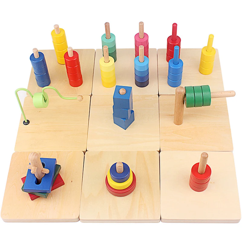Holz Schraubenbrett Montessori Lehrmittel Kinder früh pädagogisches 