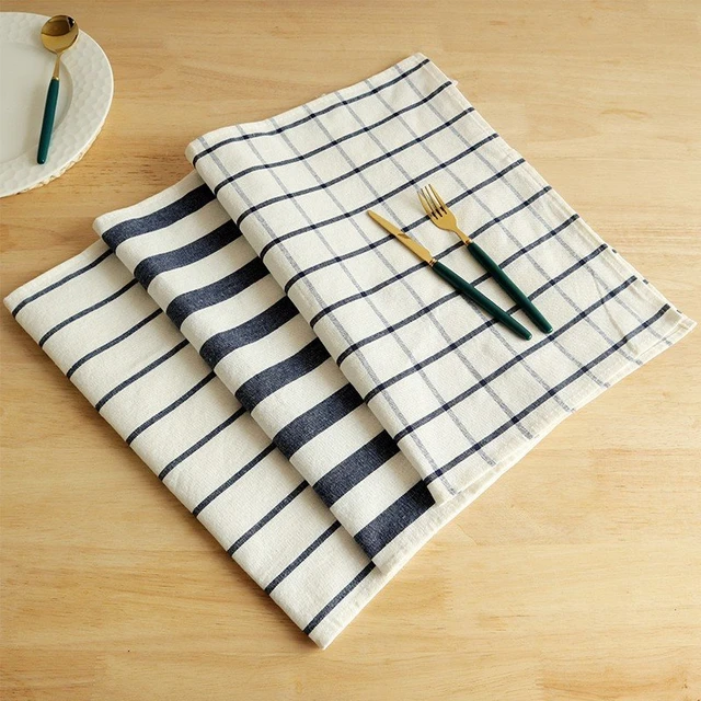 Plaid Checked Cotton Blended Dinner Table Cloth Napkins Placemats Tea  Towels Set of 12 (40 x 30 cm) For Events & Home Use - AliExpress