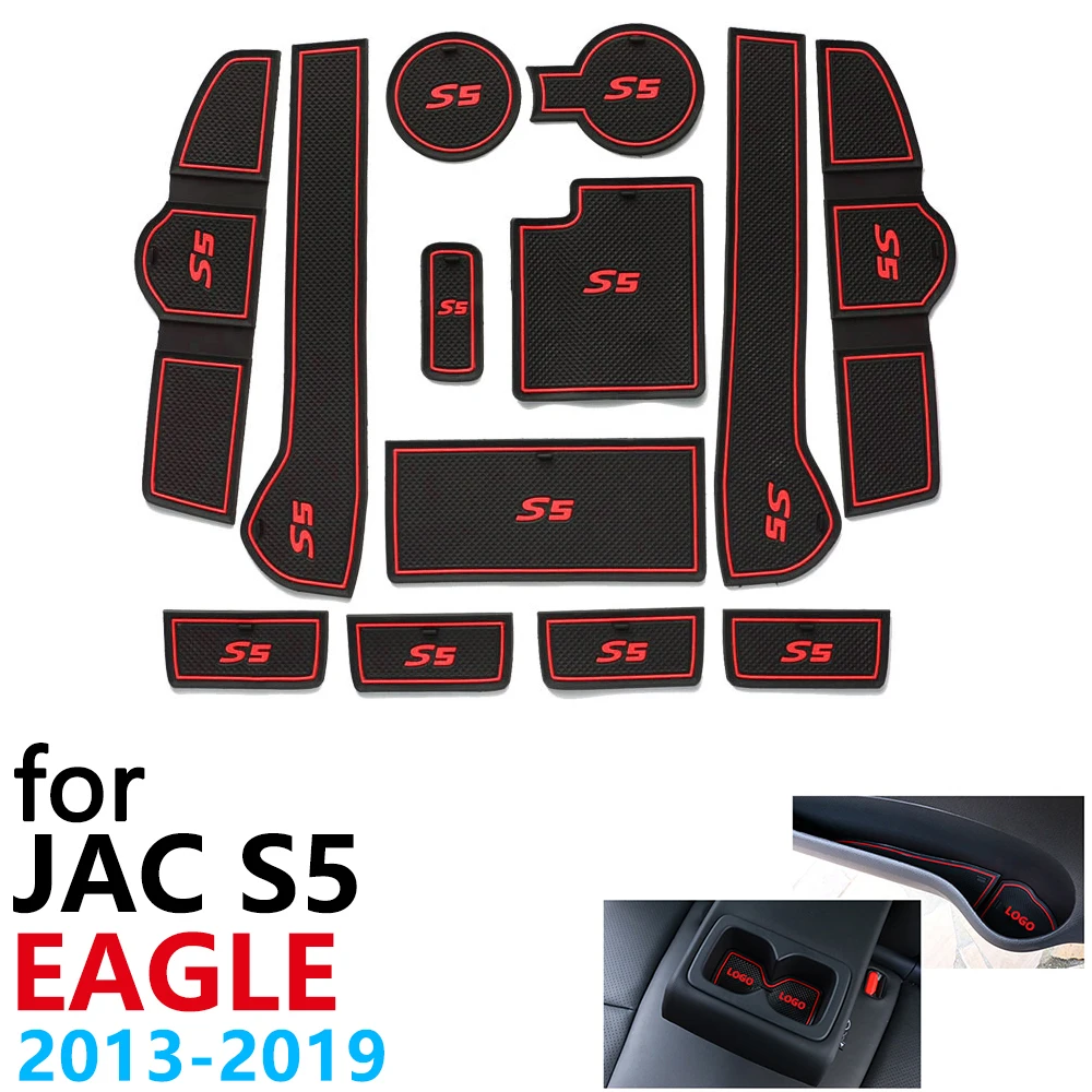 Противоскользящий резиновый коврик для двери JAC S5 Eagle Refine 2013~ аксессуары наклейки для автомобиля коврик для телефона