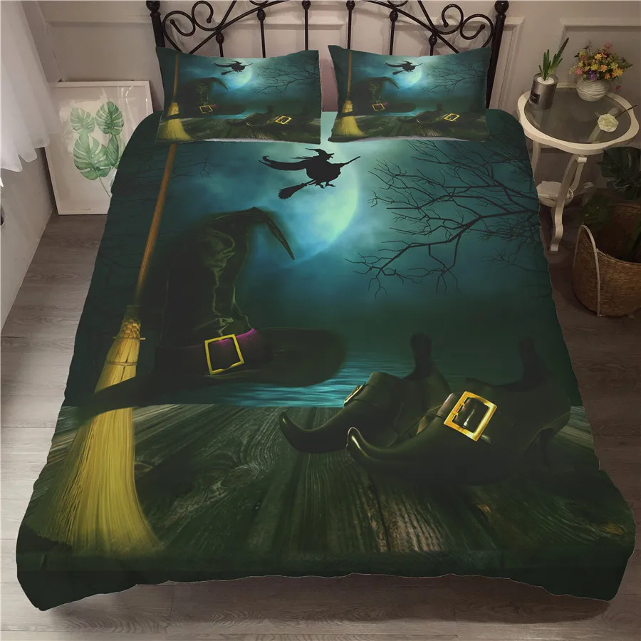

A Bedding Set 3D Printed Duvet Cover Bed Set Halloween Home Textiles for Adults Bedclothes with Pillowcase #WSJ06