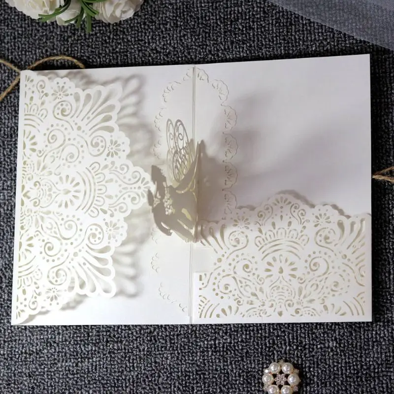  10 Pcs 3D European Style Wedding GraduationI Birthday Celebration nvitation Card with Envelope Kits - 4000465398419