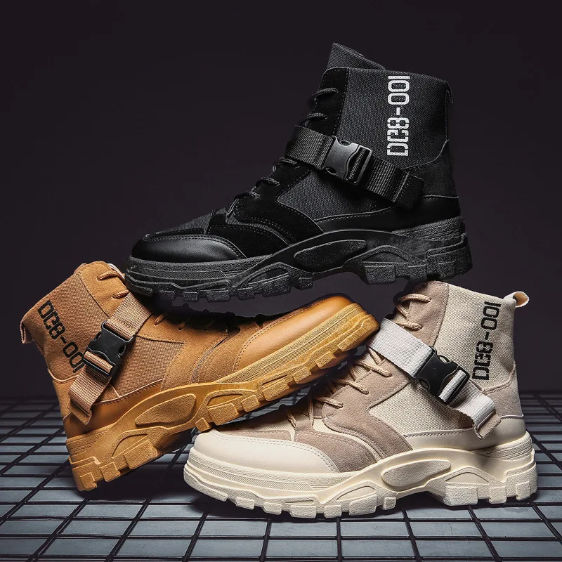 

2019 Hot Selling Hot Selling Martin Boots Lace-up Men's Boot Retro British Style Hight-top Velcro Foot Covering Desert Worker Bo