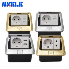 ЕС розетка usb порт зарядки телефон RJ45 Компьютер алюминиевый сплав серебро Водонепроницаемый Панель медь золото всплывающее заземление разъем 16A