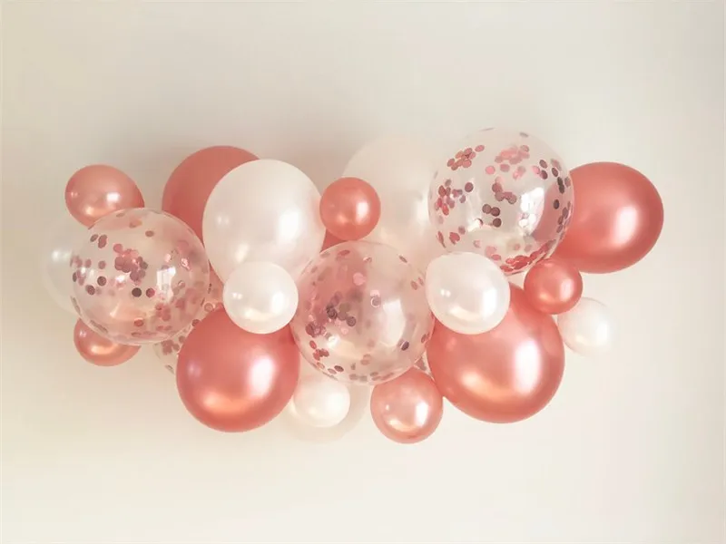 40 шт DIY шар гирлянда белые латексные шарики розовое золото конфетти Свадьба