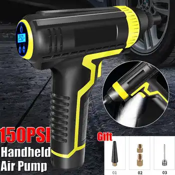 

150PSI 120W Wireless Car Air Compressor Handheld USB Rechargeable Tire Inflator Digital Inflatable Pump Pressure Gauge Car