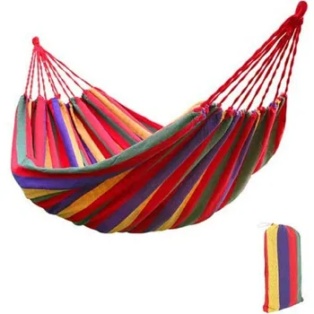 

Portable Rainbow Outdoor Leisure Hammock Canvas Hammocks Ultralight Garden Sport Home Travel Camping Hammock Hang Bed Lazy Chair
