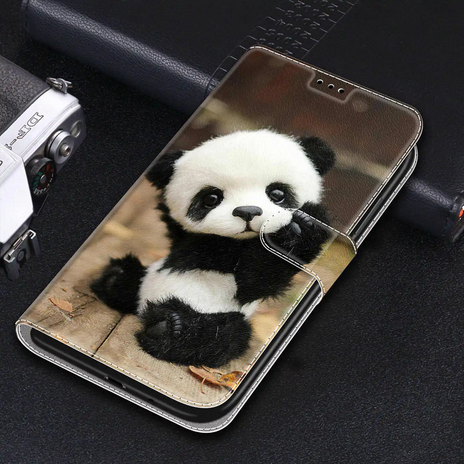 samsung silicone cover For Samsung Galaxy A51 Cute Panda Leather Flip Case Coque A10 A20e A30 A30S A40 A50 A70 A21s A11 A12 A71 Phone Wallet Cover Etui best case for samsung