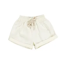 Летние повседневные модные милые однотонные шорты с бантом для малышей детские штаны с эластичной резинкой на талии