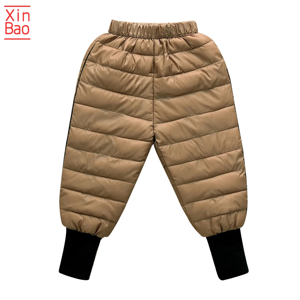 XINBAO/ г. Детские штаны осенне-зимние детские хлопковые леггинсы для маленьких девочек Теплые брюки для мальчиков ветрозащитный водонепроницаемый для снега - Цвет: khaki
