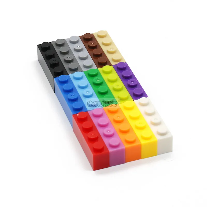MARUMINE 100 шт./лот 1X4 Dots City Bricks конструктор MOC строительные блоки DIY Развивающие игрушки для детей