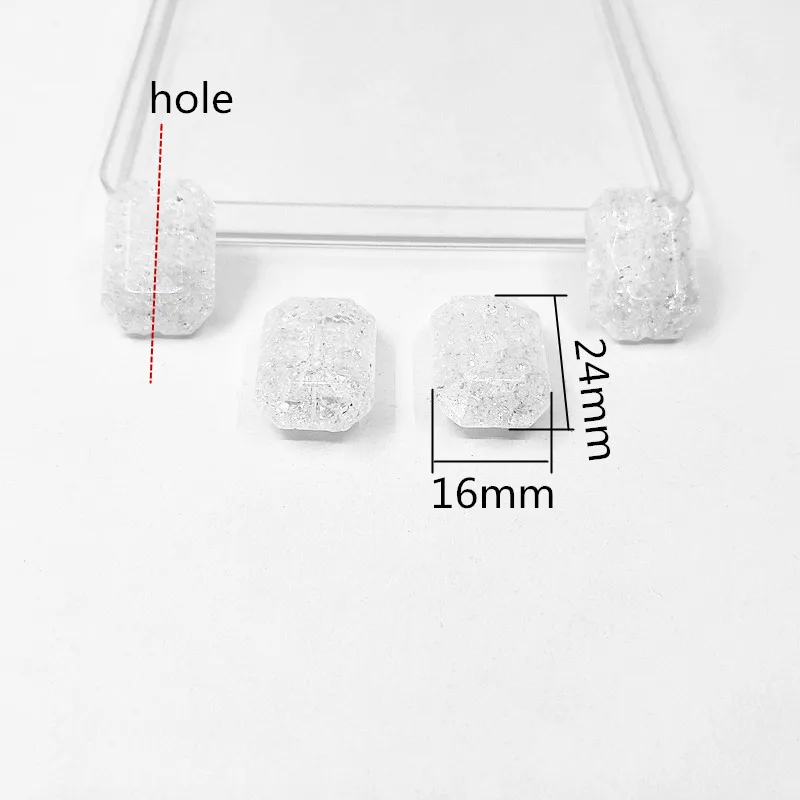 Новое поступление! 24x16 мм 200 шт прозрачные бусины прямоугольной формы для ювелирных изделий ожерелье серьги DIY ручной работы