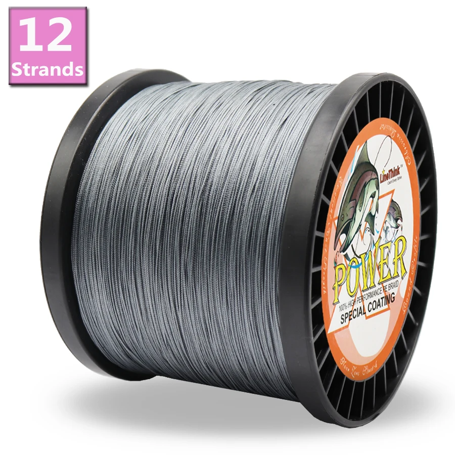 Power Braided Fishing Line 12 Strands 1000m 8 Colors Super Strong Japan Multifilament PE Braid Line 40LB 60LB 80LB 120LB 180LB