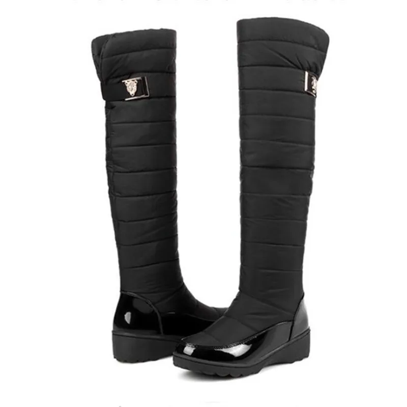 BBZAI New pattern Europe and America Extra large code Cashmere thickening Snow boots 5cm Pumps Superior quality 35-43 44