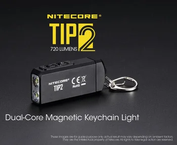 

100% Original Mini Light NITECORE TIP2 CREE XP-G3 S3 720 lumen USB Rechargeable Keychain Flashlight with Battery