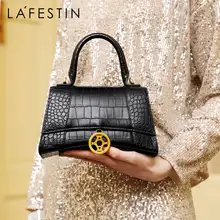 LAFESTIN, новая мода, Крокодиловая текстура, кожа, песочные часы, сумка, темперамент, женская сумка, сумка через плечо, сумка-мессенджер
