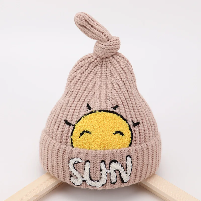 Cute Baby Beanies Knitted Infant Girls Boys Winter Warm Knit Hat Pointy Knotted Caps Hats for Babies Girls Toddler Beanie Soft