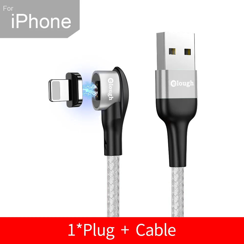 Elough 90 Degree USB Typc C Cable Elbow 3A Fast Charging Cable Date Wire For iPhone Samsung Xiaomi Mobile Phone Magetic Charger iphone fast charger cable Cables